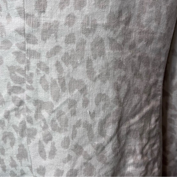 Joie Mehira Linen Blazer Silver Fox Leopard Print White Gray Size 12 - Picture 6 of 11